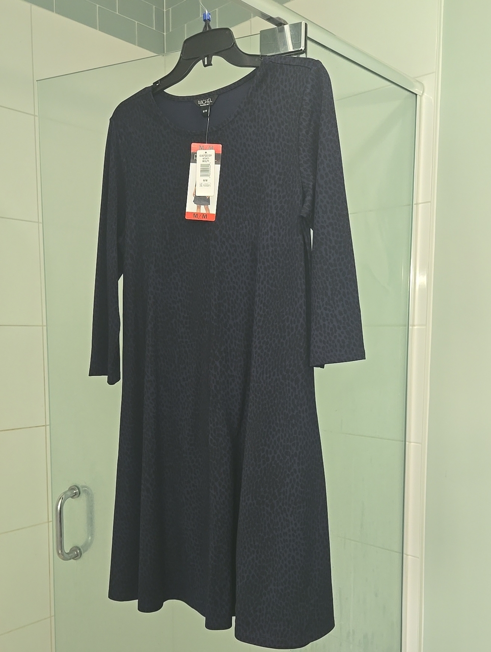 Rachel Roy Navy Subtle Print Midi Dress